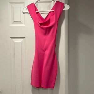 Hot pink mini dress